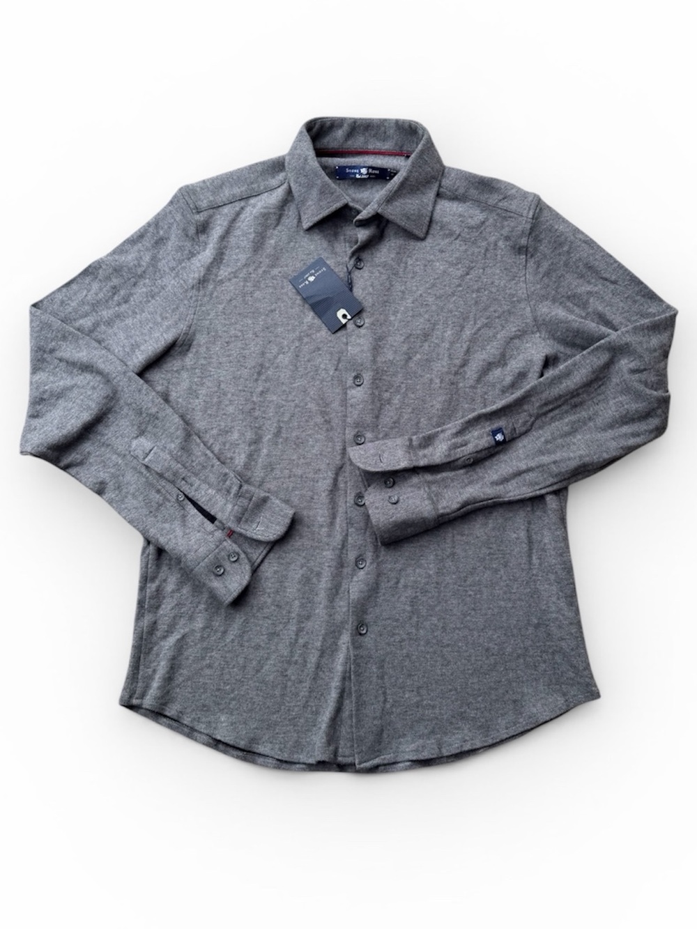 Stone Rose Men's Grey Long-Sleeve Button-Down Shirt